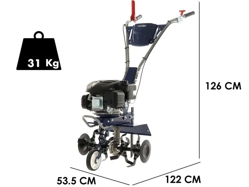 BullMach FLORA 40 - Motobineuse à essence 4,5 Cv - Moteur Loncin 139 cm3