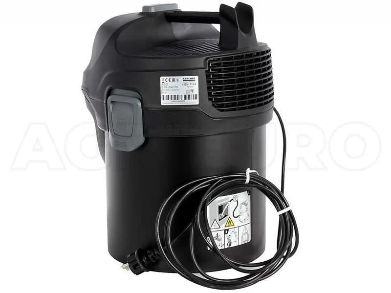 Aspirateur de cendres Karcher AD 2, cuve de ramassage en métal de 14L - moteur 600W