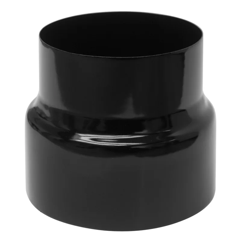 Réduction de tuyau de poêle / conduit de fumée émaillé 150 mm - 120 mm noir