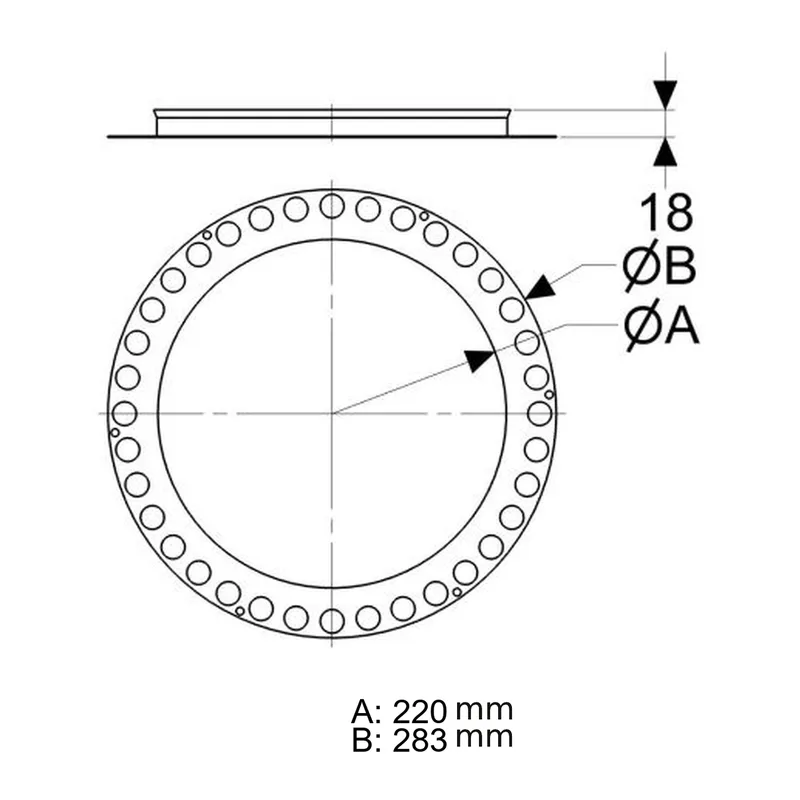 Schiedel ICS rosace anti-pluie pour traversée de paroi Ø130 mm double paroi brillante
