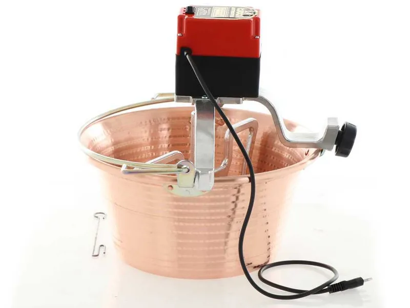 Chaudron électrique en cuivre martelé pour polenta NuovaFac Cuoca Automatica base plate 14L - 30W