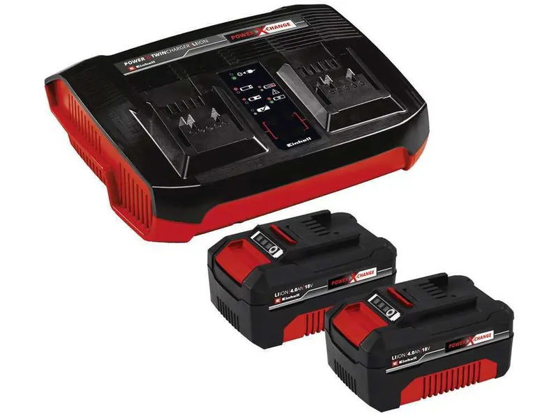 Starter kit Einhell Power X-Change - 2 batteries de 18V/4.0Ah et Chargeur double