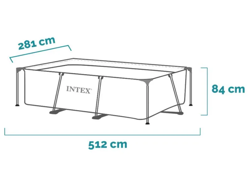 Intex Rectangular Frame 28273NP - 450x220x84 cm - Piscine