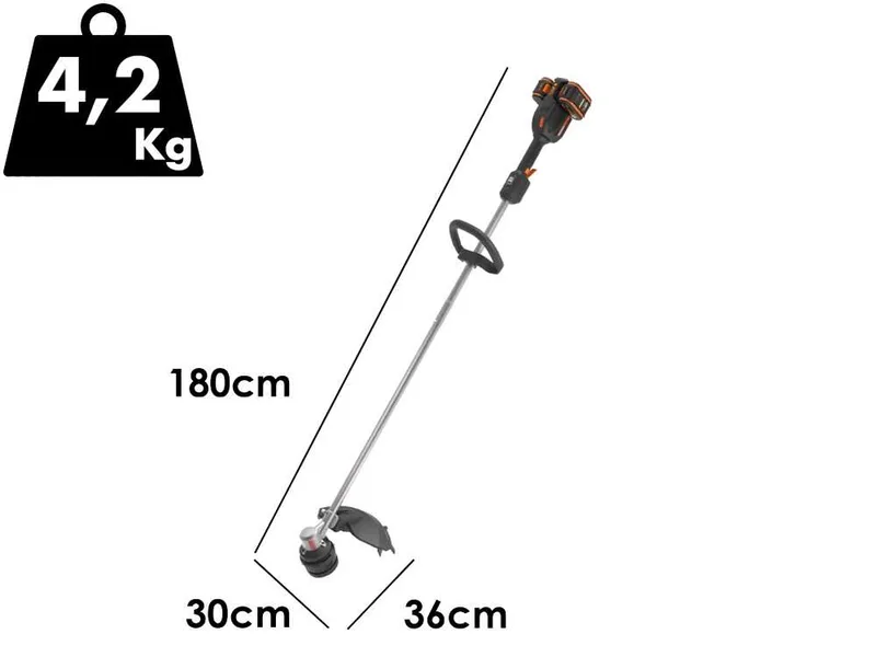 Worx Nitro WG185E - Débroussailleuse à batterie - 40 V - 2x20 V/4 Ah