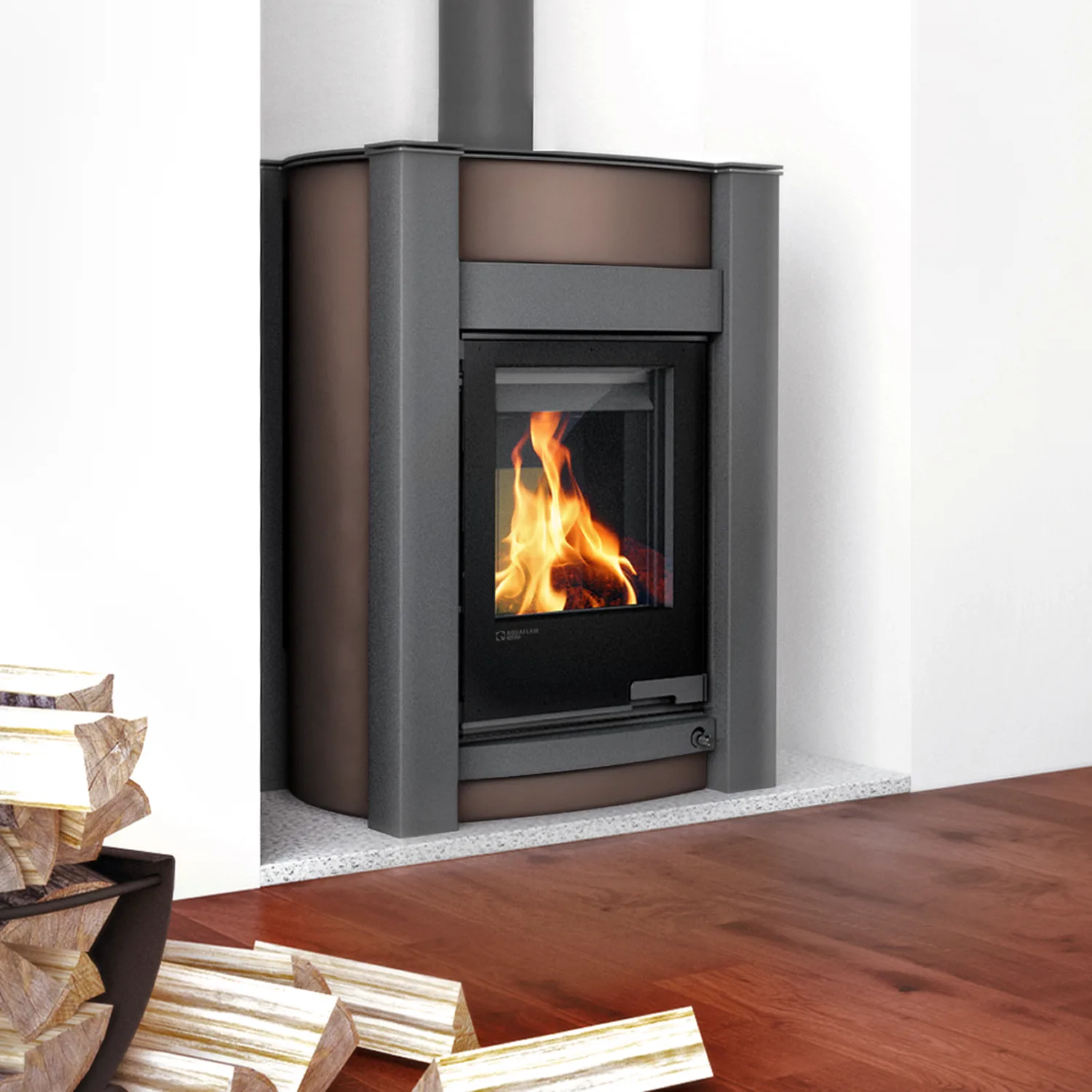 Aquaflam Vario Kalmar Basic Poêle à bois avec échangeur thermique Marron 11/5 kW