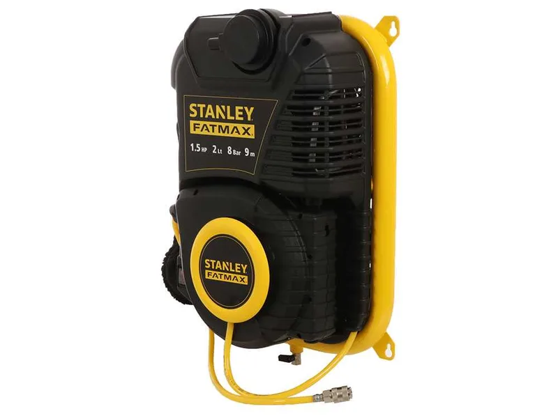 Stanley Wall Tech Pro - Compresseur d'air électrique monophasé mural, oil-less - Moteur 1.5 CV - 2 L
