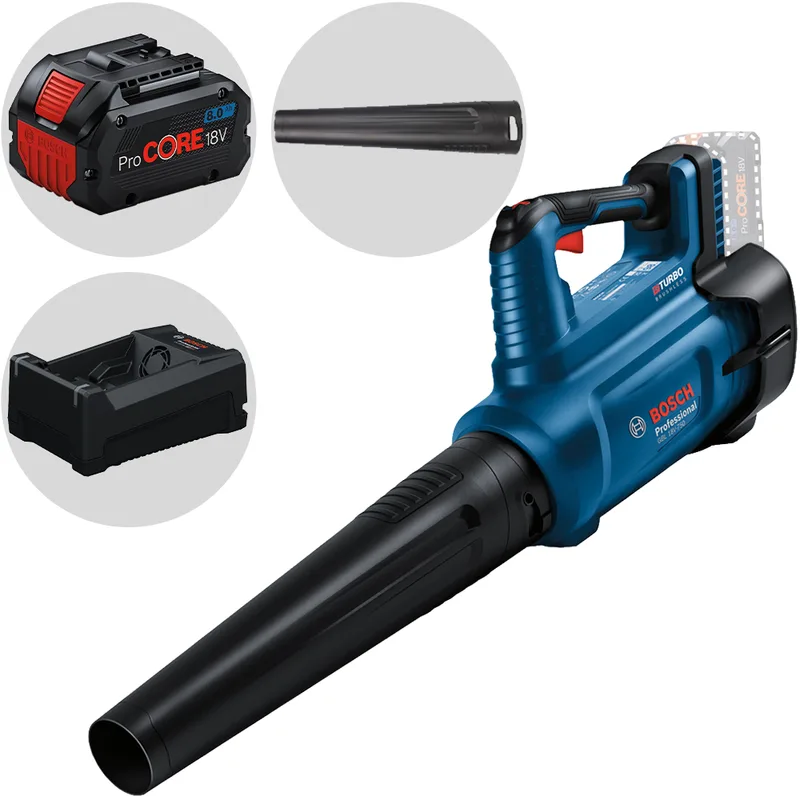 Bosch Professional GBL 18V-750 - Souffleur à feuilles sur batterie 18 V/8,0 Ah + Chargeur rapide