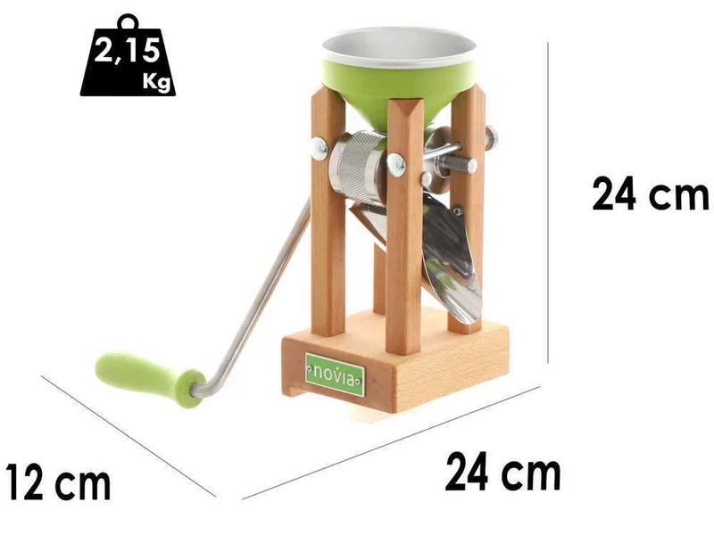 Eschenfelder Novia ng1200 aluminium vert 150g - Floconneuse manuelle avec rouleaux en acier inoxydable