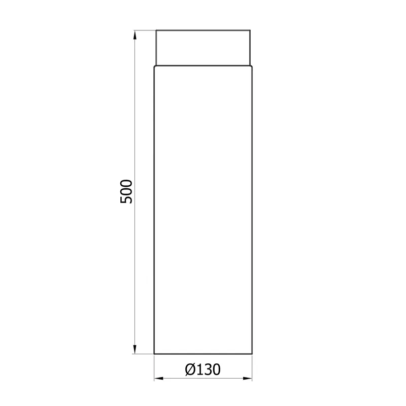 Raik Basic élément de longueur 130mm gris fonte L: 500mm pour tuyau de fumée / conduit de fumée