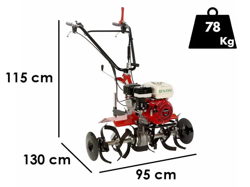 Benassi BL105H - Motobineuse à essence 5,5 CV - Moteur Honda GX160