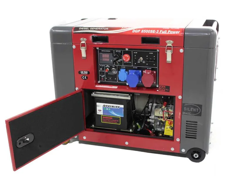 GeoTech Pro DGP8500SE-3 - Groupe électrogène 6.0 KW diesel Full-power insonorisé + ATS triphasé