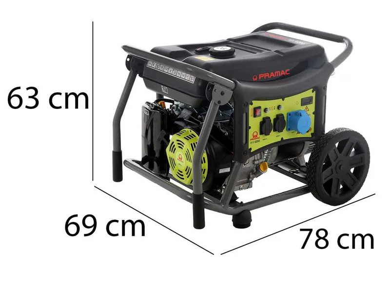 Pramac WX6200 - Groupe électrogène 5.8 kW monophasé à essence - Sur chariot