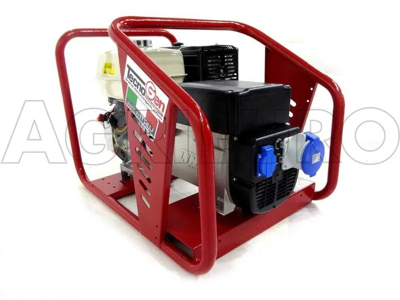TecnoGen H8000 AVR - Groupe électrogène 5.3 KW monophasé - Honda GX 390 - alternateur italien