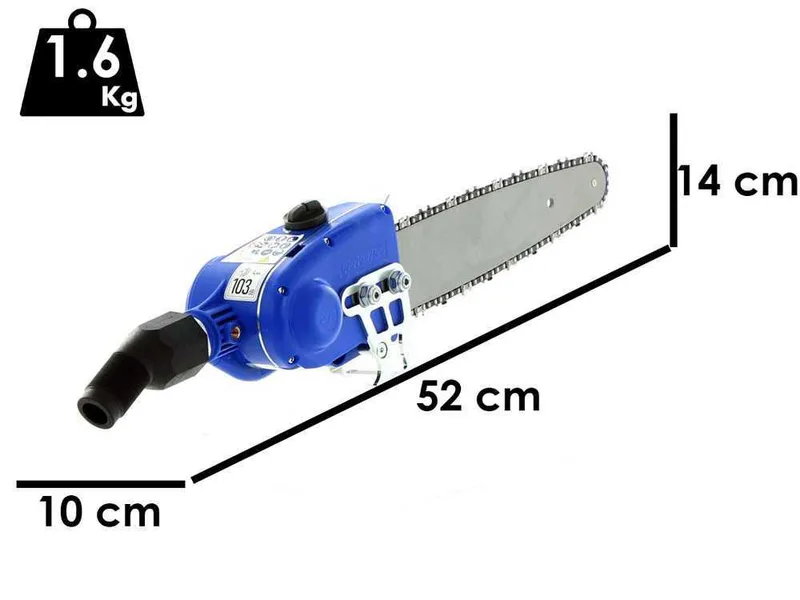 Élagueuse pneumatique Paterlini Jack PA 10'' 1/4 carving - Configuration pour perche télescopique
