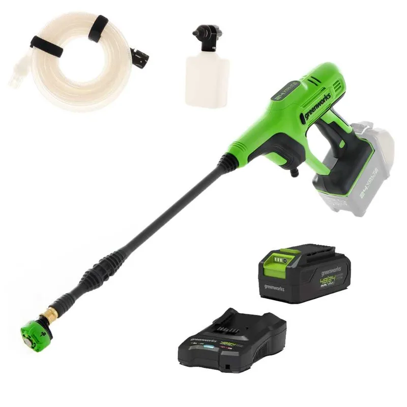 Greenworks G24PWXK4 - Pistolet nettoyeur à batterie - 24 bar - 24V - 4Ah