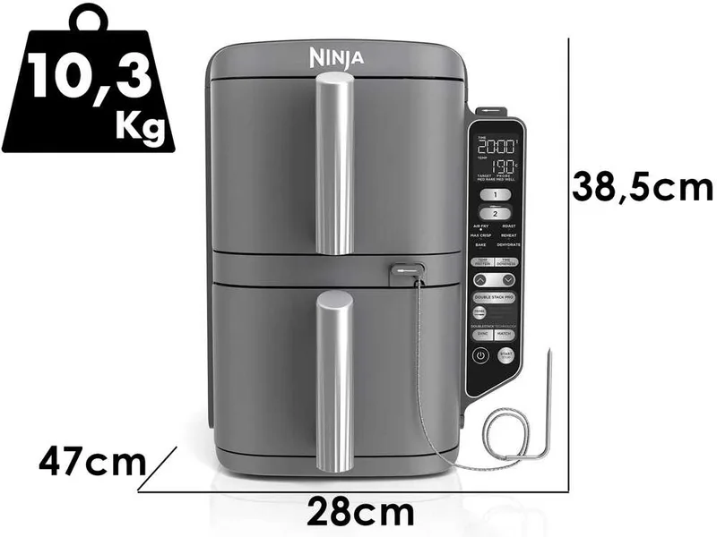 Ninja Double Stack XL SL451EU - Friteuse à air chaud 9,5 L - Système SmartCook