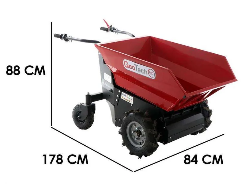 Brouette à batterie GeoTech Pro Mini Dumper CAR E500 e-Lift - Benne dumper électrique 500Kg