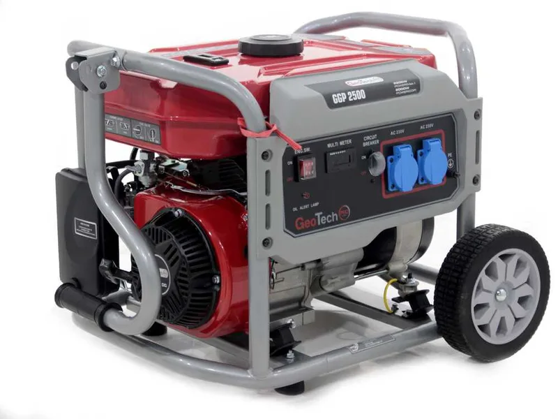 GeoTech Pro GGP 2500 - Groupe électrogène sur chariot avec AVR 2.2 kW - Continue 2 kw Monophasé