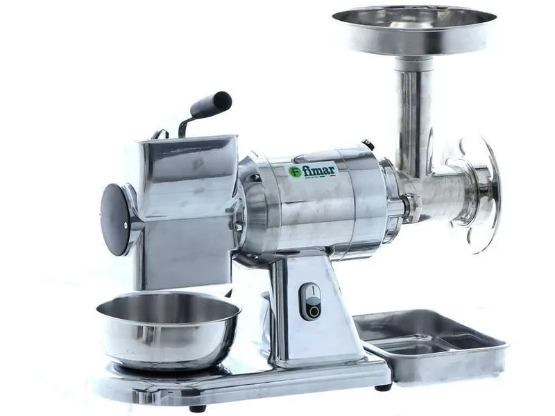 Fimar TC22AE - Hachoir à viande électrique avec râpe intégrée - 400 V - 1.5 CV - Groupe de hachage INOX - Sans inverseur de marche