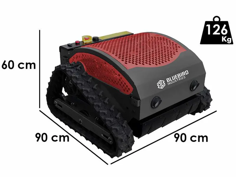 BlueBird FM 23-53 - Robot débroussailleur à chenilles hybride (thermique + batterie) - Radiocommandé