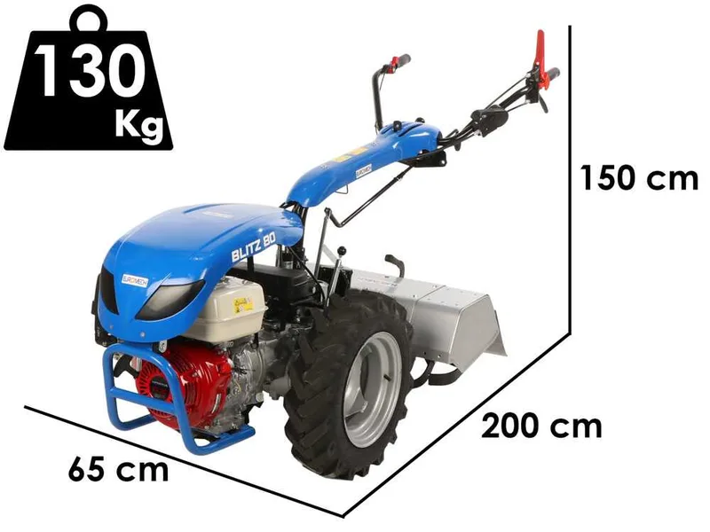 EuroMech BLITZ 80 - Motoculteur à essence - Honda GX270 - 9 CV