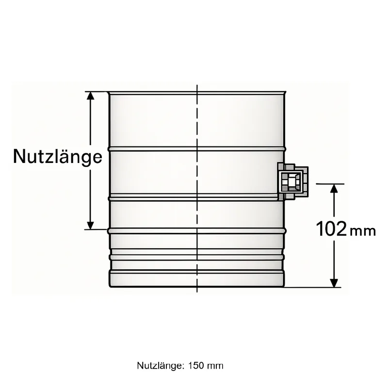 Schiedel PRIMA PLUS élément de tube 200mm Ø180 mm avec ouverture de mesure simple paroi mat
