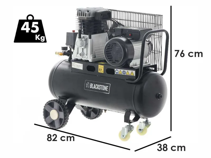 BlackStone B-LBC 50-30 - Compresseur d'air électrique à courroie - Moteur 3 CV - 50 L