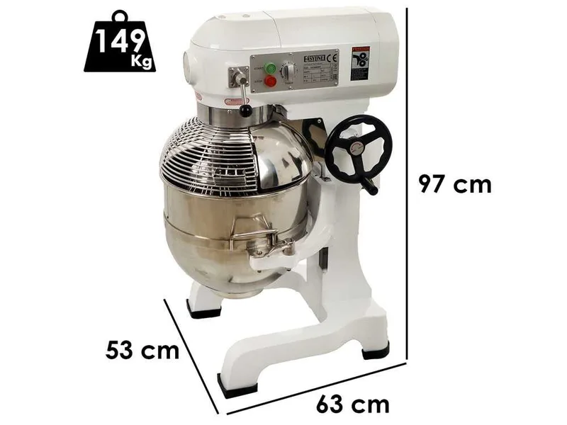 Fimar easyline B40K - Batteur mélangeur planétaire professionnel - Triphasé - Cuve INOX de 40 litres