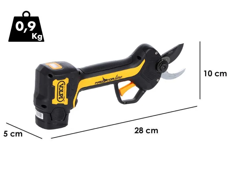 Volpi PV295 - Sécateur électrique de taille - 2x 14.4V 2.5Ah - Diamètre de coupe 25 mm