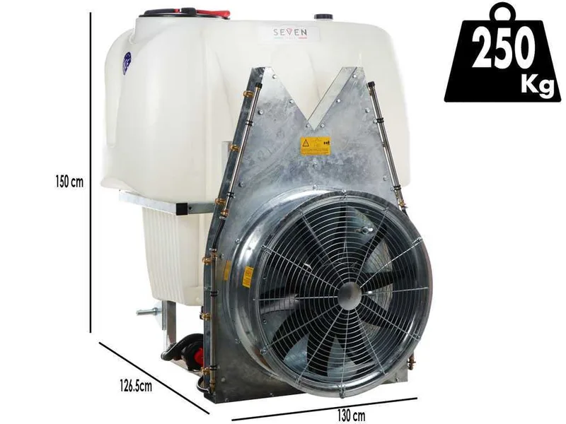 Seven Italy 600 - Atomiseur agricole porté à tour pour pulvérisation - Capacité 600 L - Pompe APS 71
