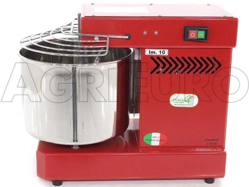 Pétrin à spirale Famag électrique IM 10 d'une capacité de pétrissage de 10 Kg - Rouge