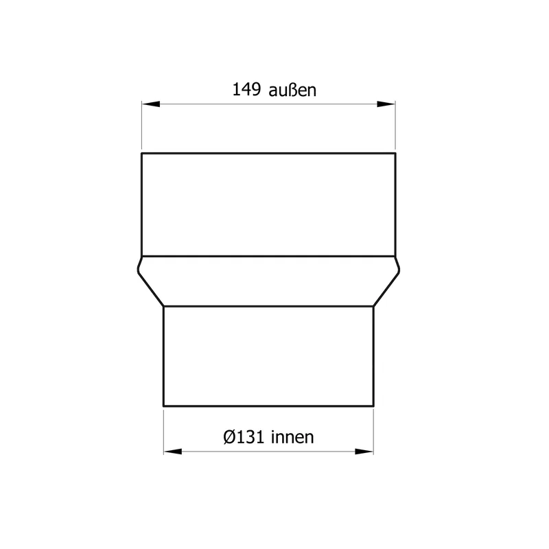 Raik Basic extension 130mm - 150mm noir pour tuyau de fumée / conduit de fumée