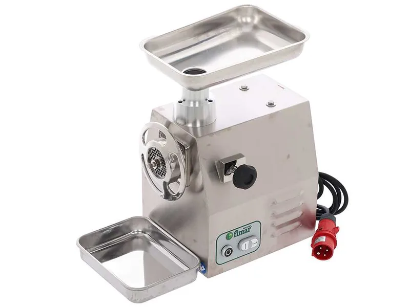 Fimar 22RS - Hachoir à viande électrique - 400 V - 1,5 CV - Groupe de hachage en INOX - Avec inverseur de marche