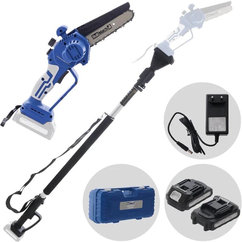 BullMach AION 10 - Élagueuse sur batterie + Perche télescopique 130-200 cm - 2x21V 2Ah