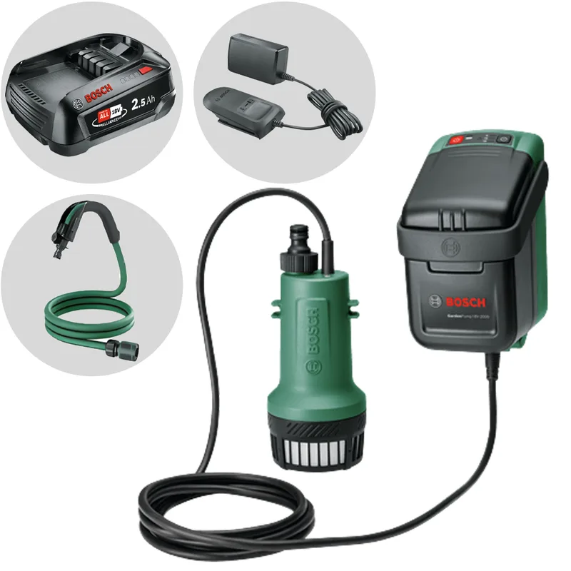 Bosch GardenPump 18V-2000 - Pompe immergée à batterie - 18V 2.5 Ah