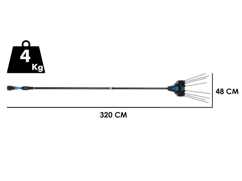 Vesco galaxy XR14T.1 - Peigne vibreur à batterie au lithium - Perche télescopique 210-320 cm - 14,4 V 6 Ah