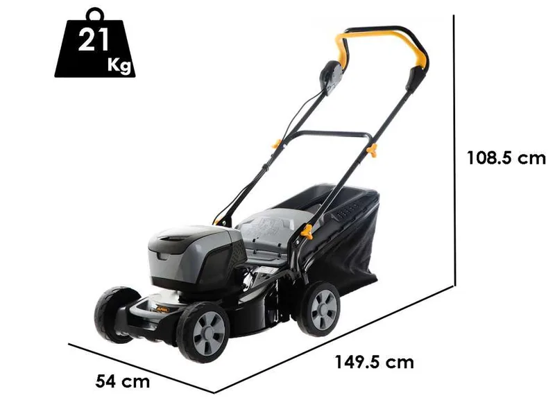 Tondeuse à poussée à batterie Alpina AL5 4148 li KIT - Batterie de 48V 4Ah - Largeur de coupe 41 cm
