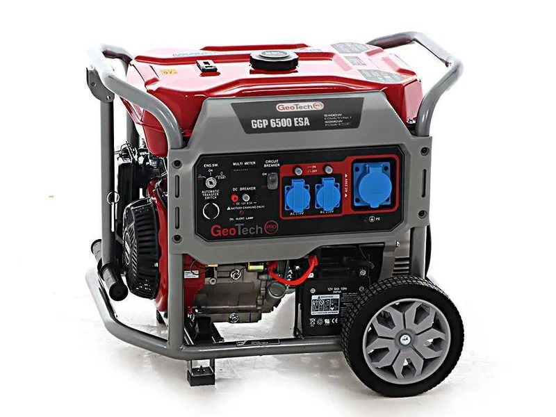 GeoTech Pro GGP 6500 ESA - Groupe électrogène sur chariot avec AVR dém. électrique 5.4 kW - Continue 5 kW Monophasé