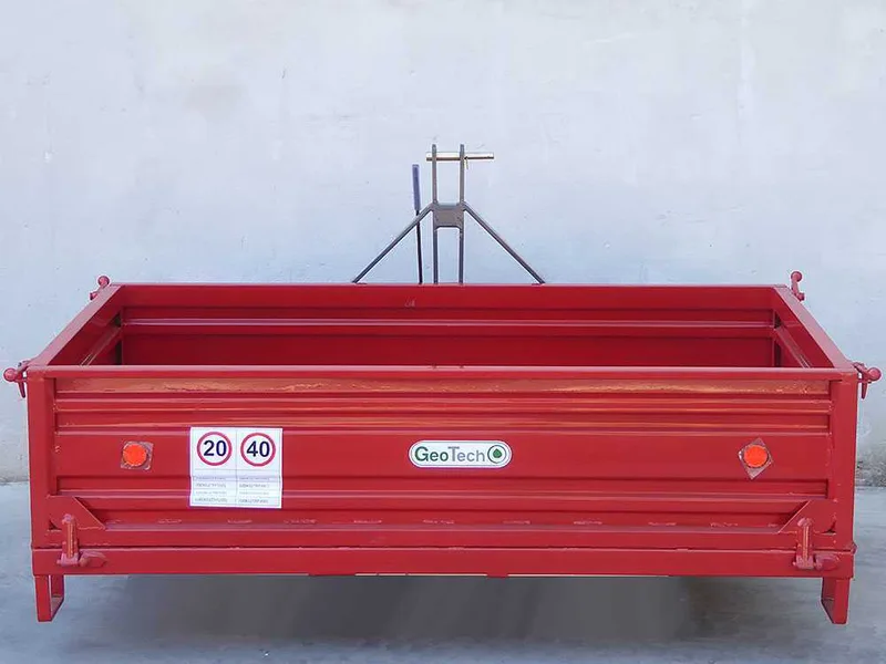 Benne 3 points pour tracteur GeoTech TRP 180 - Basculante - 3 ridelles amovibles