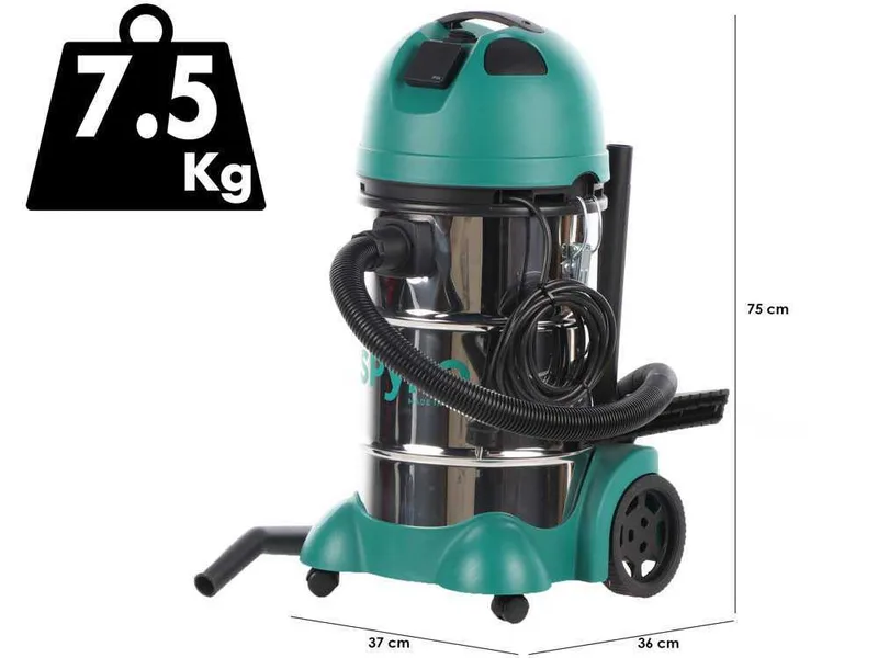 Spyro Wet & Dry 30 INOX Plus - Aspirateur solides et liquides - Capacité 30 L - 1200 W
