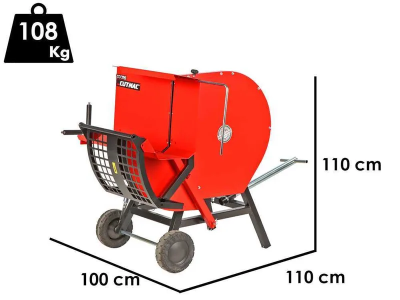 Docma Cutmac TT600 - Banc de scie électrique - Scie à bûches circulaire professionnelle à chevalet triphasée