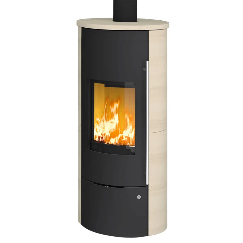 Olsberg Tolima Aqua II Compact Poêle à bois avec circulation d'eau Acier Noir | Revêtement en céramique Caffe Freddo