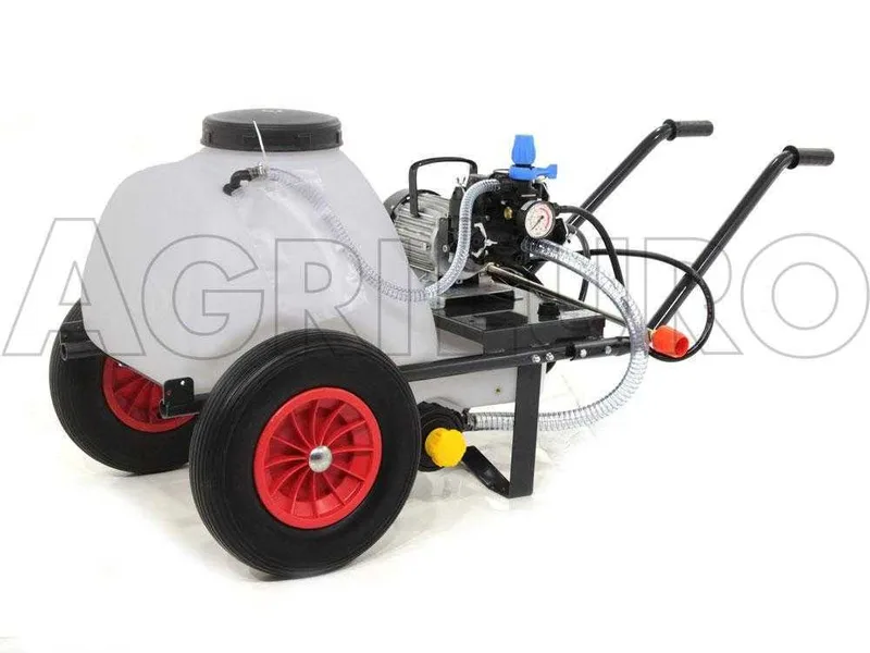 Groupe motopompe de pulvérisation Comet MC 25 - moteur monophasé sur chariot avec cuve 80l