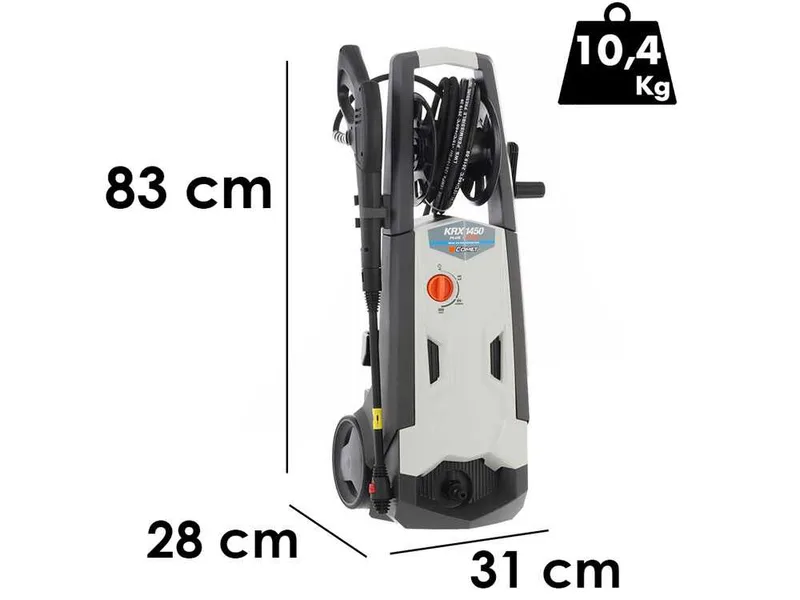 Nettoyeur haute pression Comet KRX 1450 Plus - électrique à eau froide - avec enrouleur - 160 bar