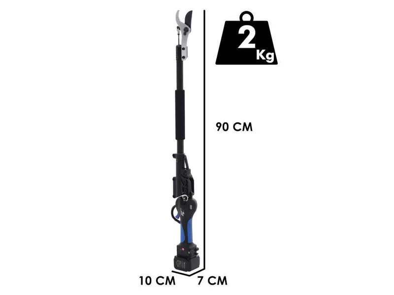 VESCO X37AF - Sécateur électrique sur perche à batterie - 90 cm - 2 x 21.6 V 2.5 Ah - Diamètre de coupe 37 mm