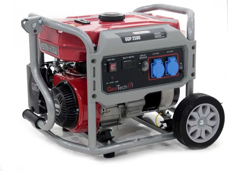 GeoTech Pro GGP 2500 - Groupe électrogène sur chariot avec AVR 2.2 kW - Continue 2 kw Monophasé