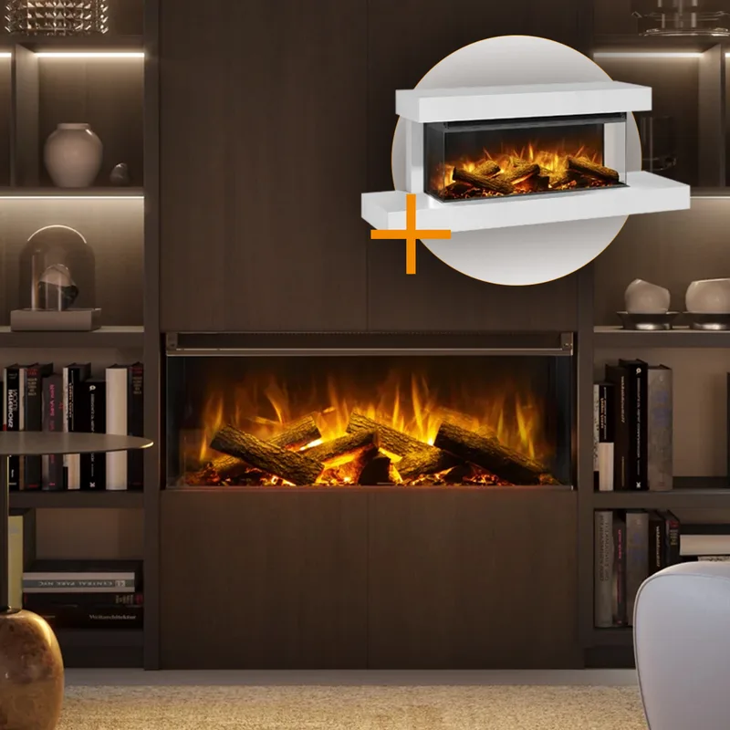 La Nordica Lumen 870 Cheminée électrique LED blanc craie
