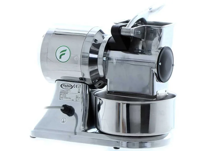 FAMA GS - Râpe électrique professionnelle - Corps en aluminium poli - triphasé - 400V / 1CV