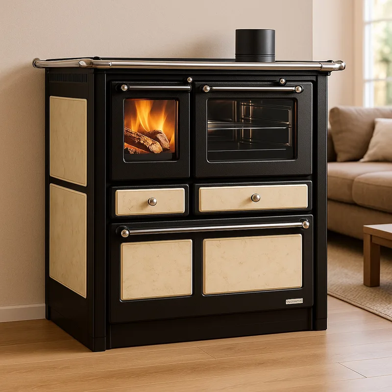 Westminster cuisinière à bois K 85 F II antique raccordement tuyaux gauche