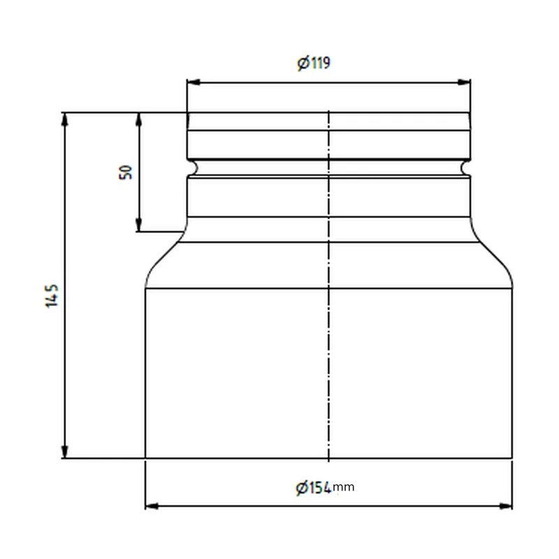 Raik réduction LS diamètre 150w/diamètre 120e gris
